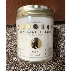 Map Candle Sea Salt +Jade Hand Poured Candle - Brand New!
